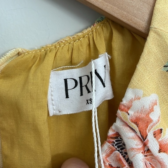Priv MAIA Split maxi dress in yellow floral print size extra small NEW - Picture 8 of 8